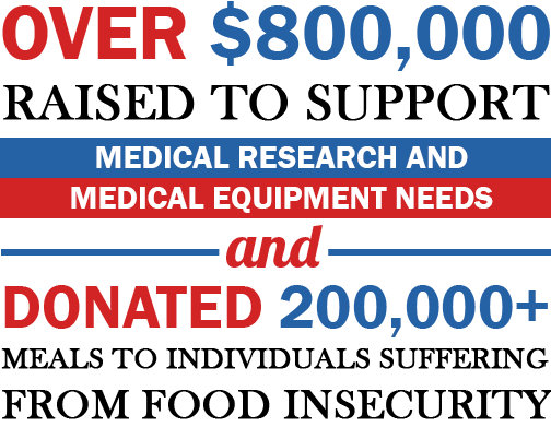 Over $800,000 raised to support medical research and purchase necessary hospital equipment